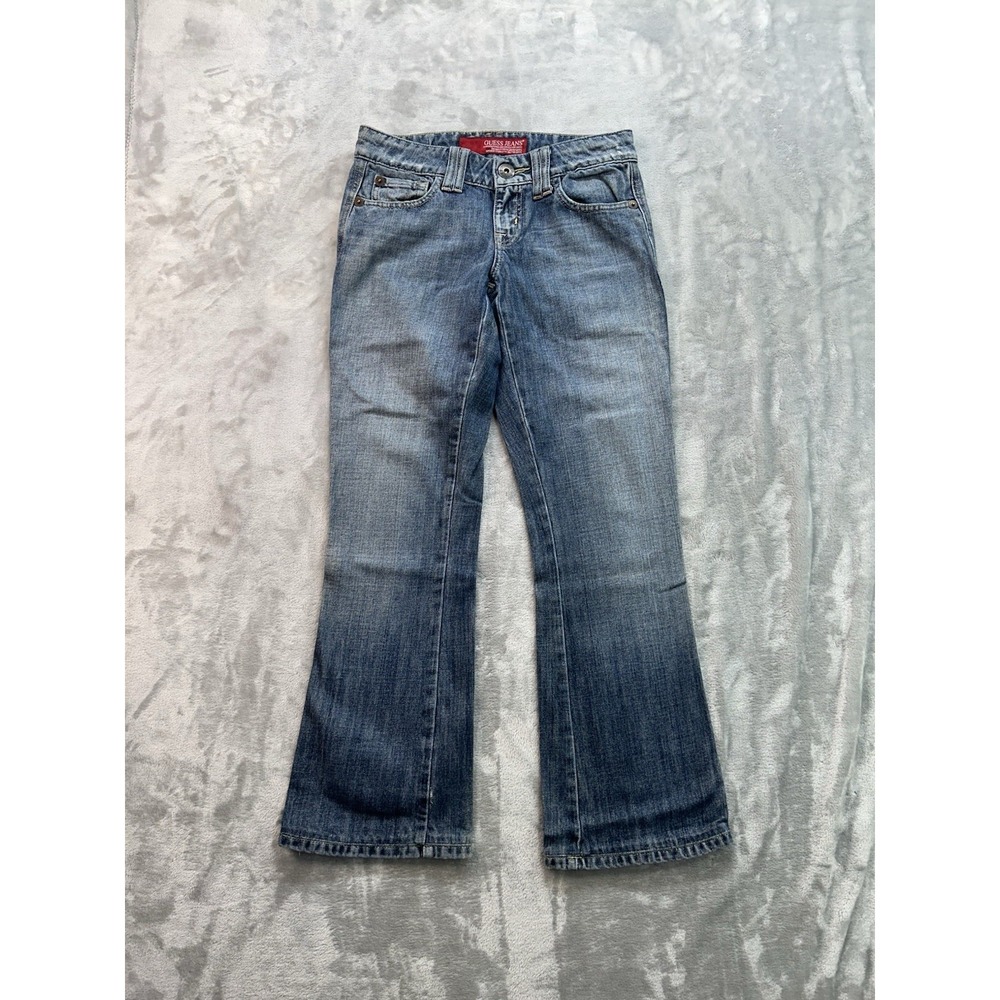 Guess Y2K Jeans Womens Sz 26 Blue Bootcut Western Cowgirl Boho Low Rise Denim - Picture 3 of 14